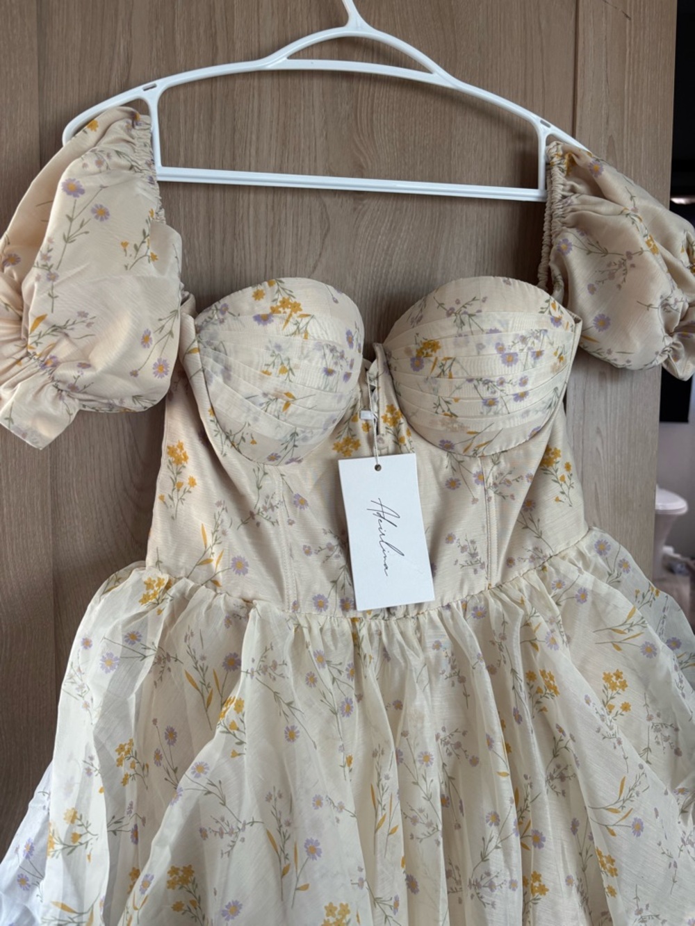 Adeirlina NEW Lattest of Them All Dress Size XL Floral Puff Whimsy Garden Boho - Picture 3 of 5